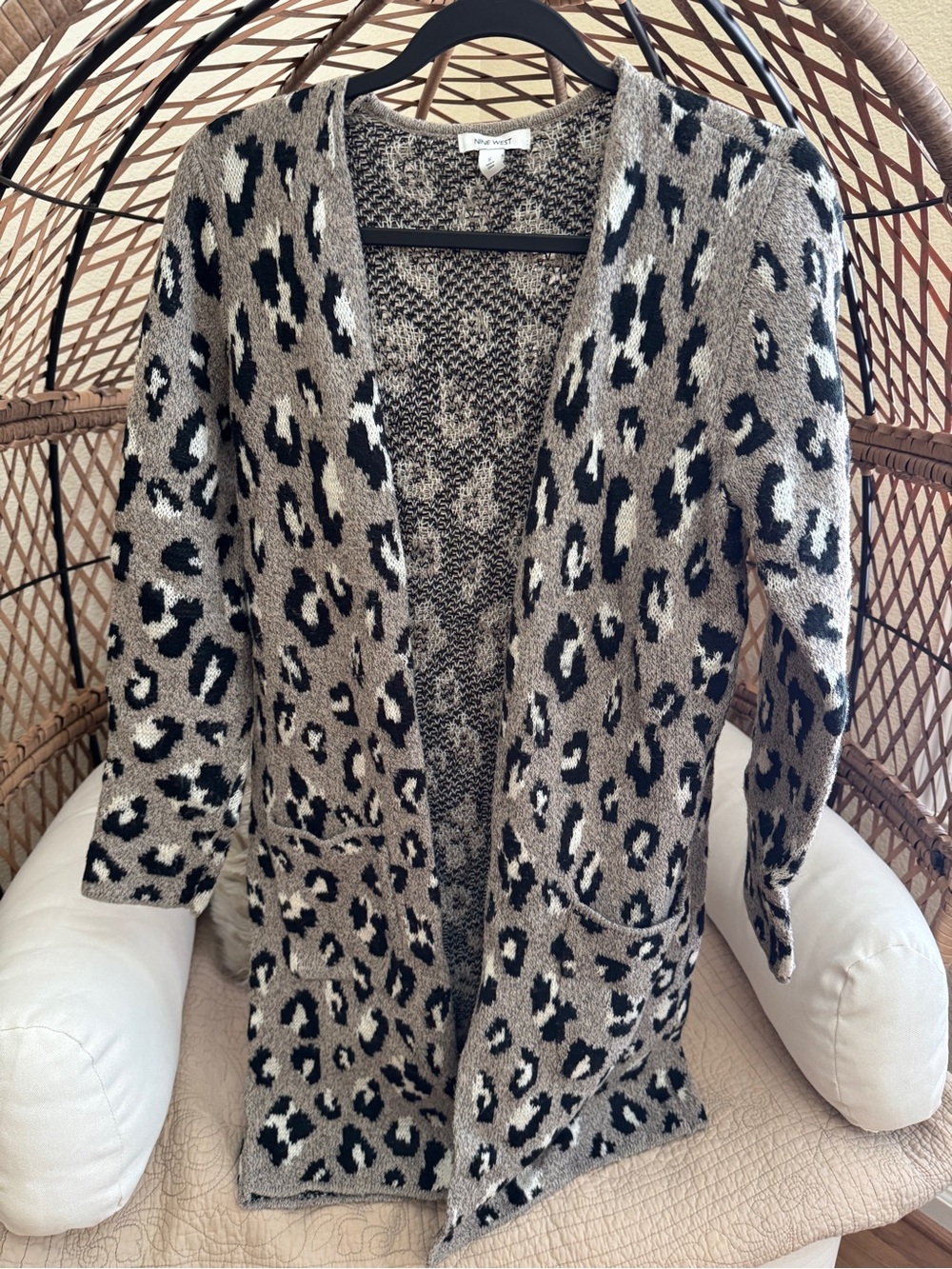 Nine West Leopard Cheetah Cardigan Small